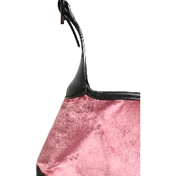 Jackie Pink Velvet And Black Leather Shoulder Bag