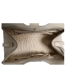 White Leather Stirrup Top Handle Bag