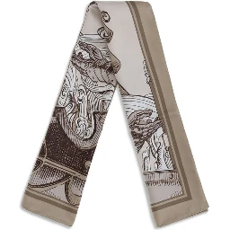Beige Silk Scarf