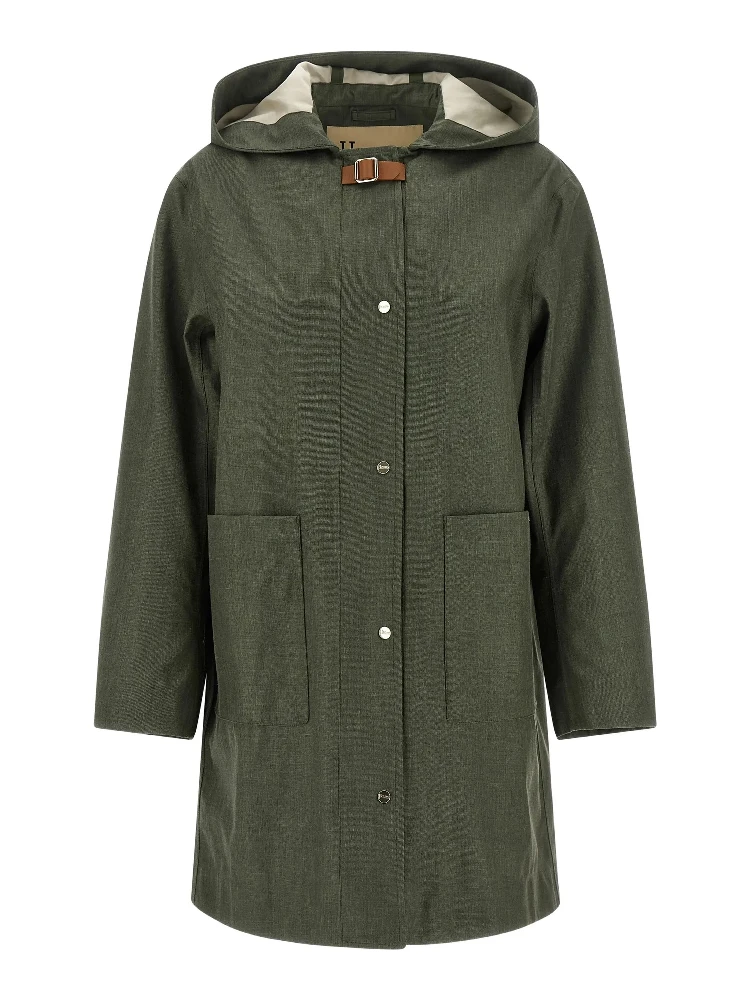 Hoodie long parka coat