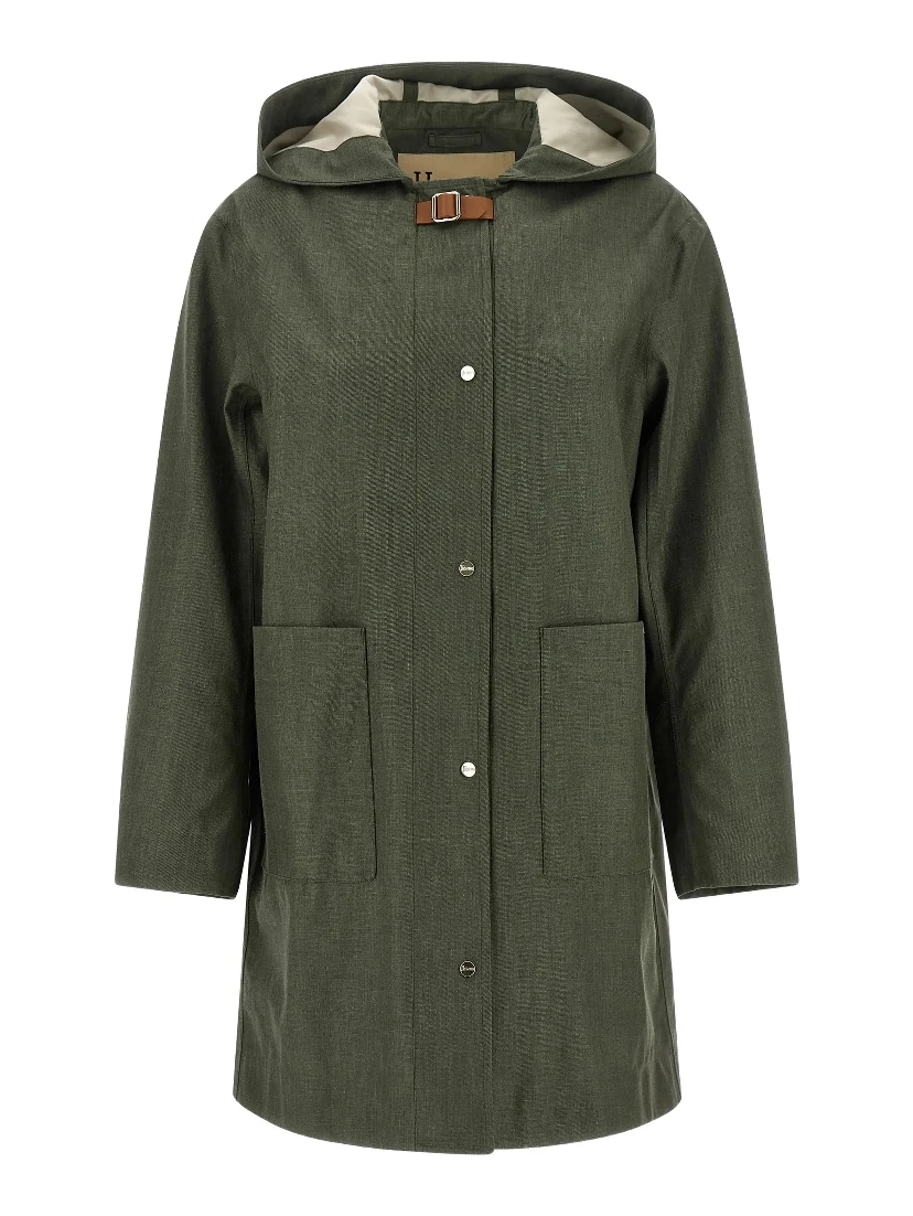 Hoodie long parka coat