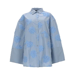 CAMICIA OVERSIZE CON DETTOGLIO FLOREALE