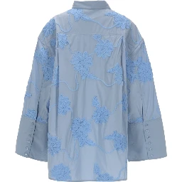 CAMICIA OVERSIZE CON DETTOGLIO FLOREALE
