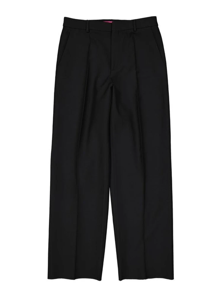 Black Silk Flared Pants