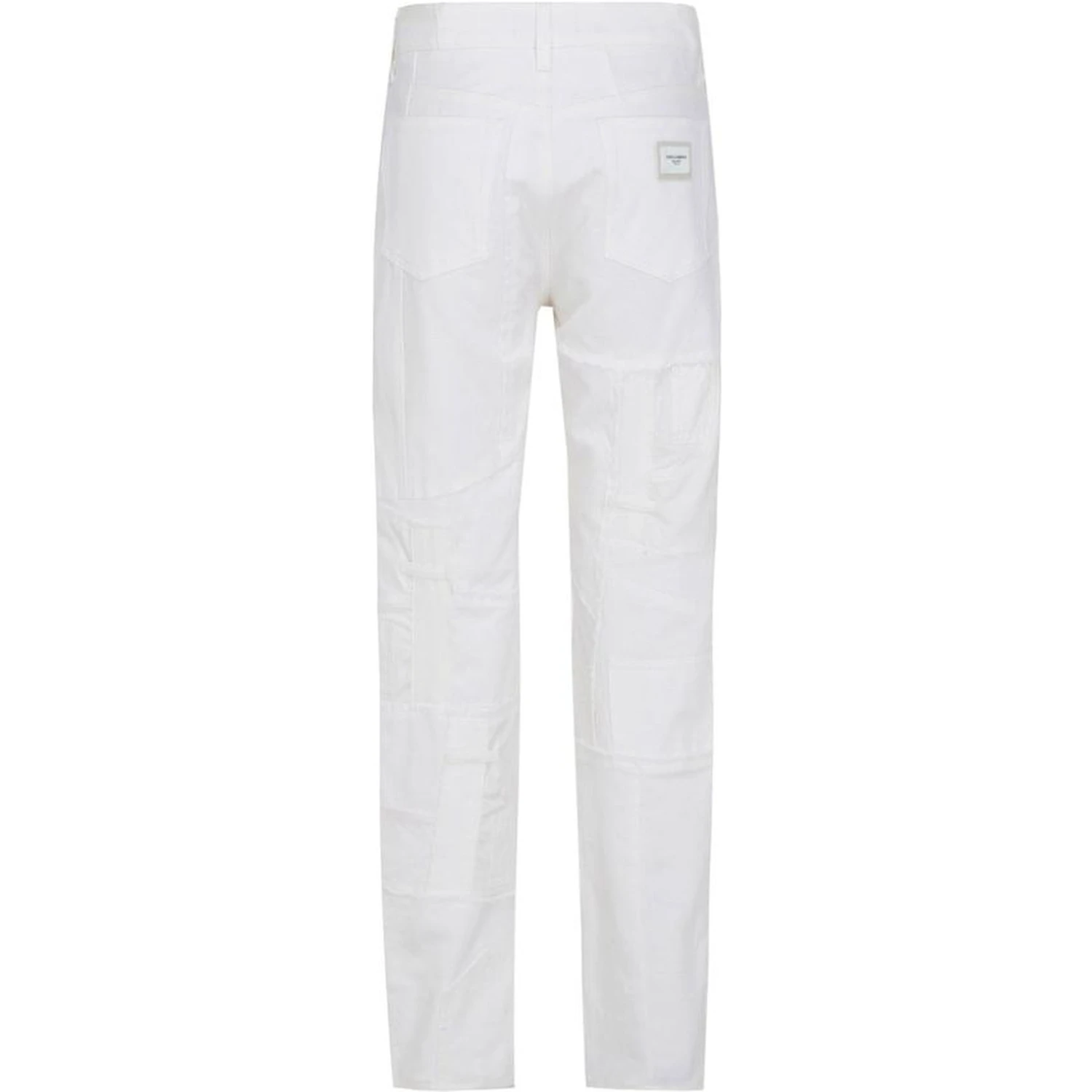 White Cotton Straight-Leg Jeans