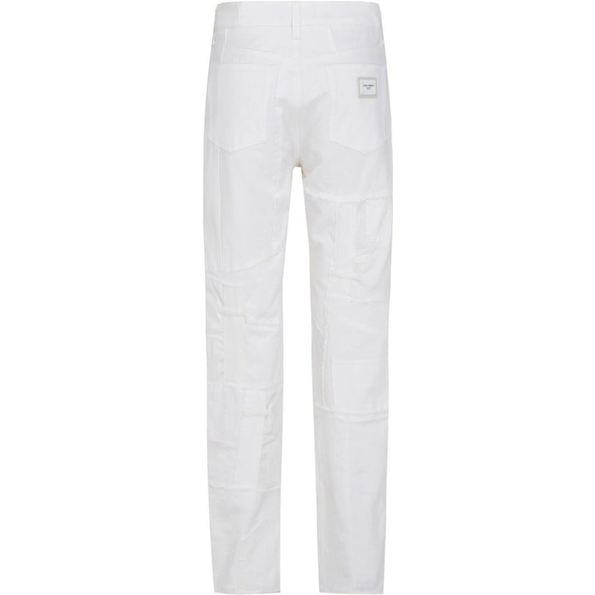 White Cotton Straight-Leg Jeans