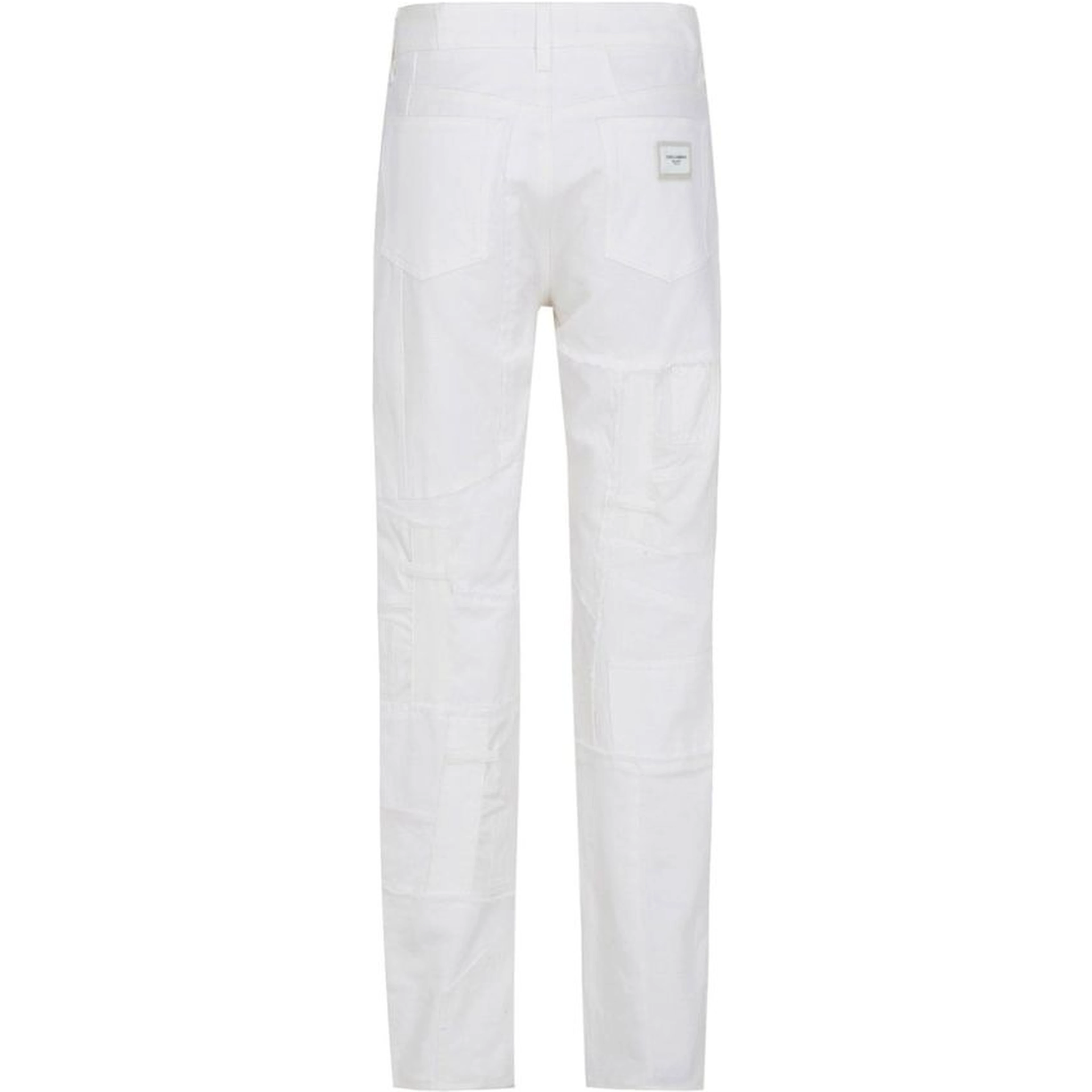 White Cotton Straight-Leg Jeans