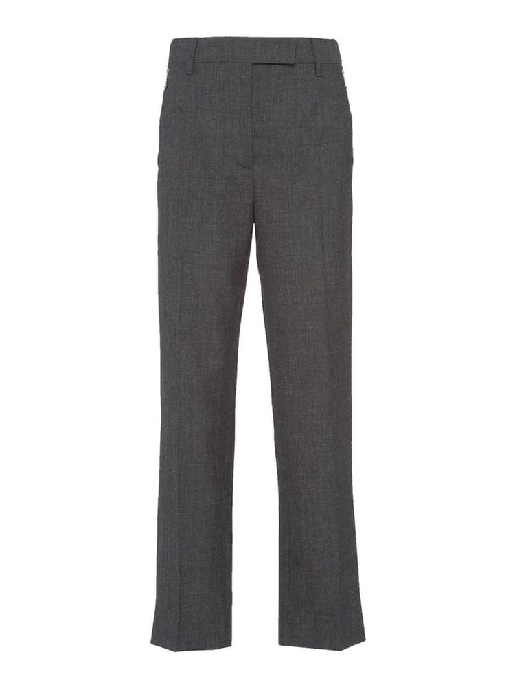 Gray Virgin Wool Pants