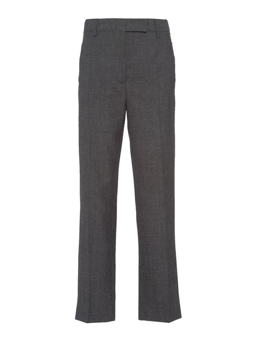 Gray Virgin Wool Pants