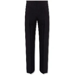 Blue Cotton Casual Pants