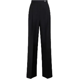 Black Mohair Casual Pants