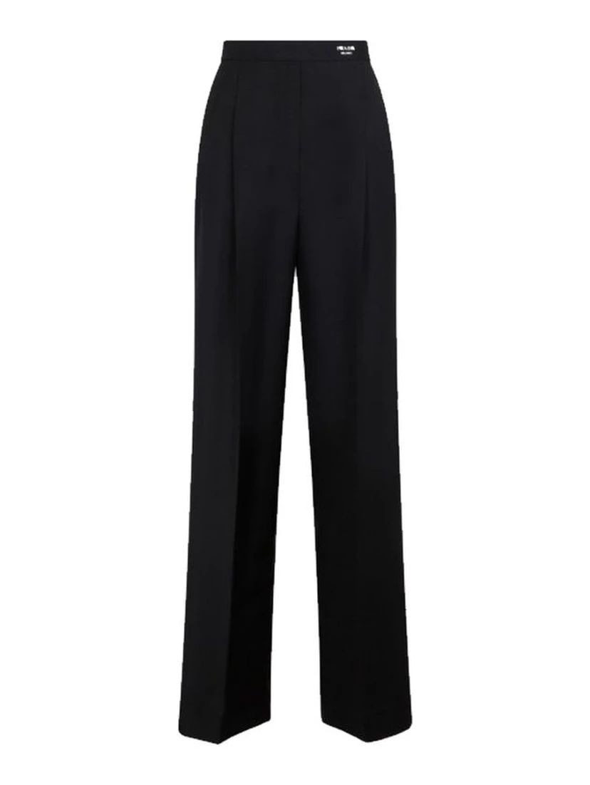 Black Mohair Casual Pants