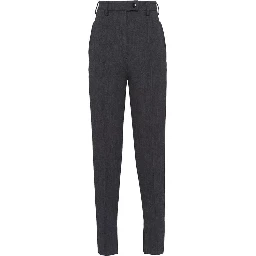 Gray Elastane Pants