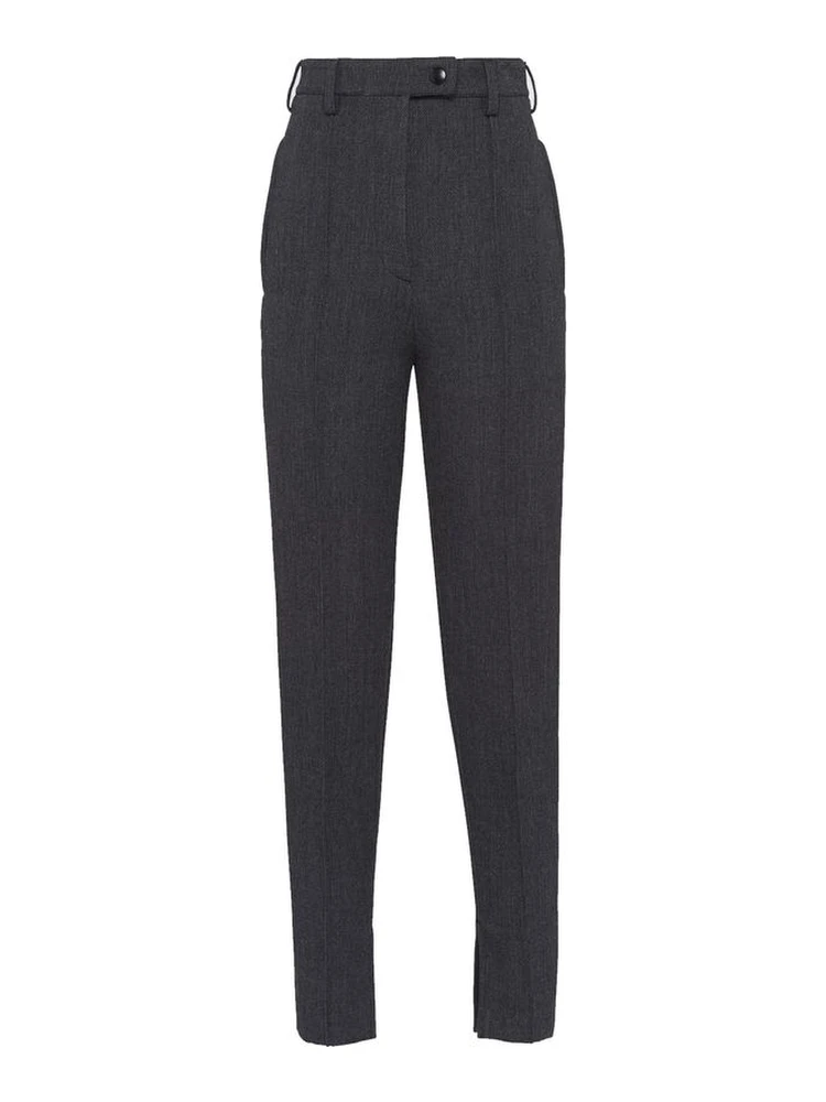 Gray Elastane Pants