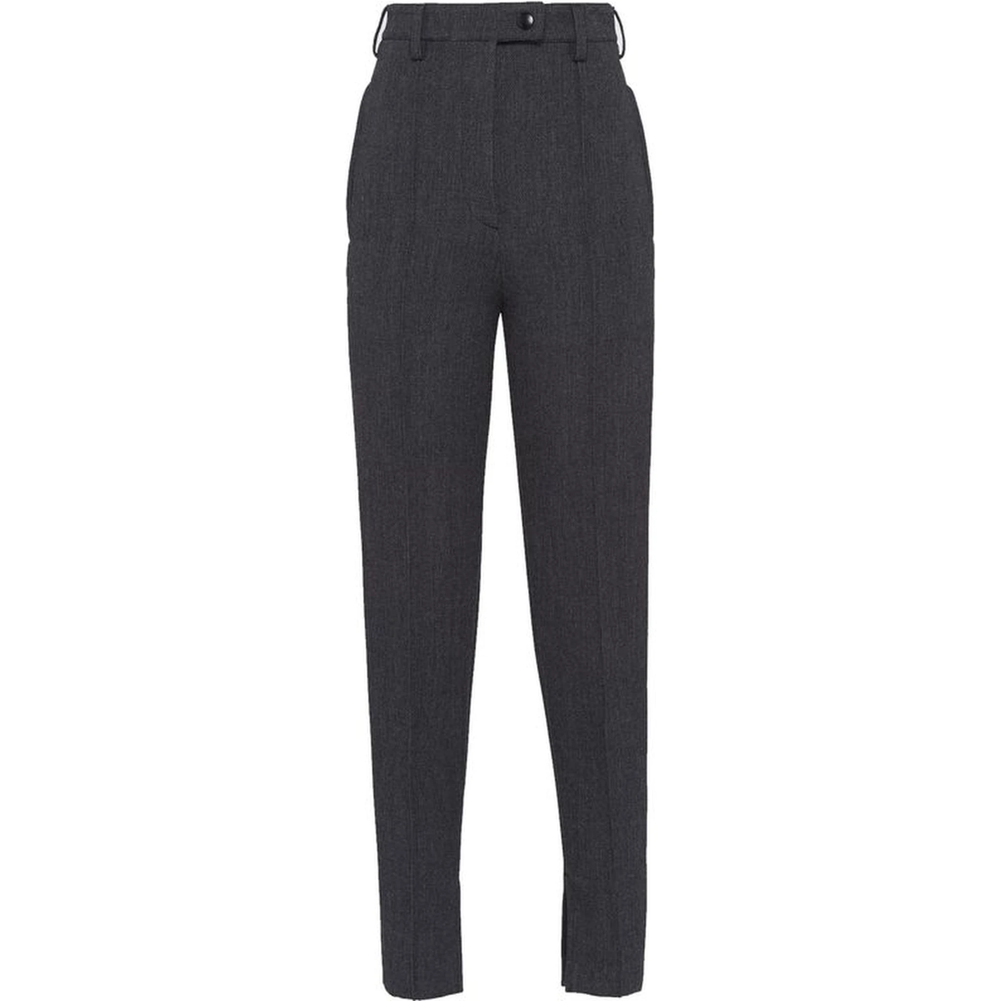 Gray Elastane Pants
