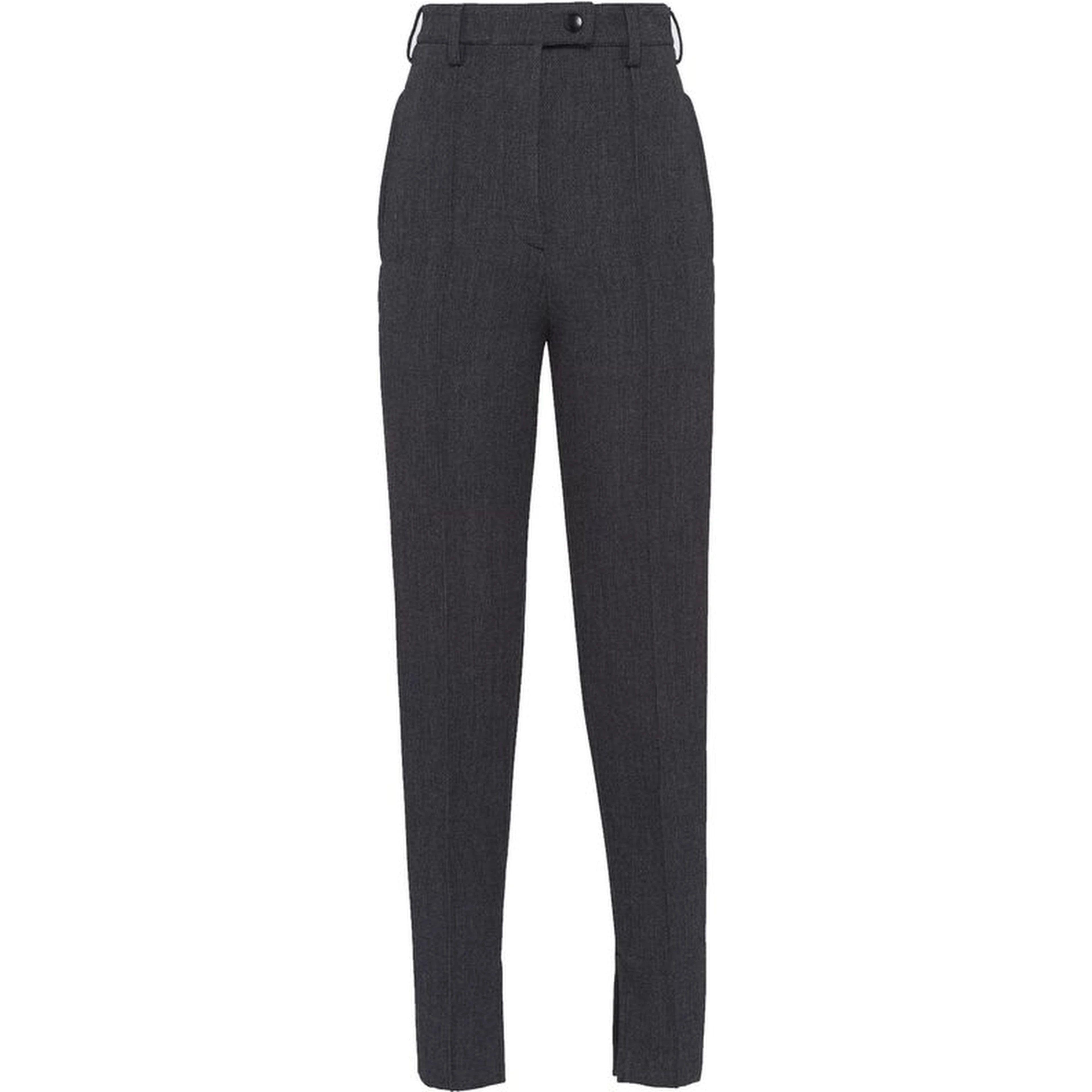 Gray Elastane Pants