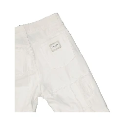 White Cotton Straight-Leg Jeans