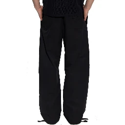 Black Cotton Casual Pants