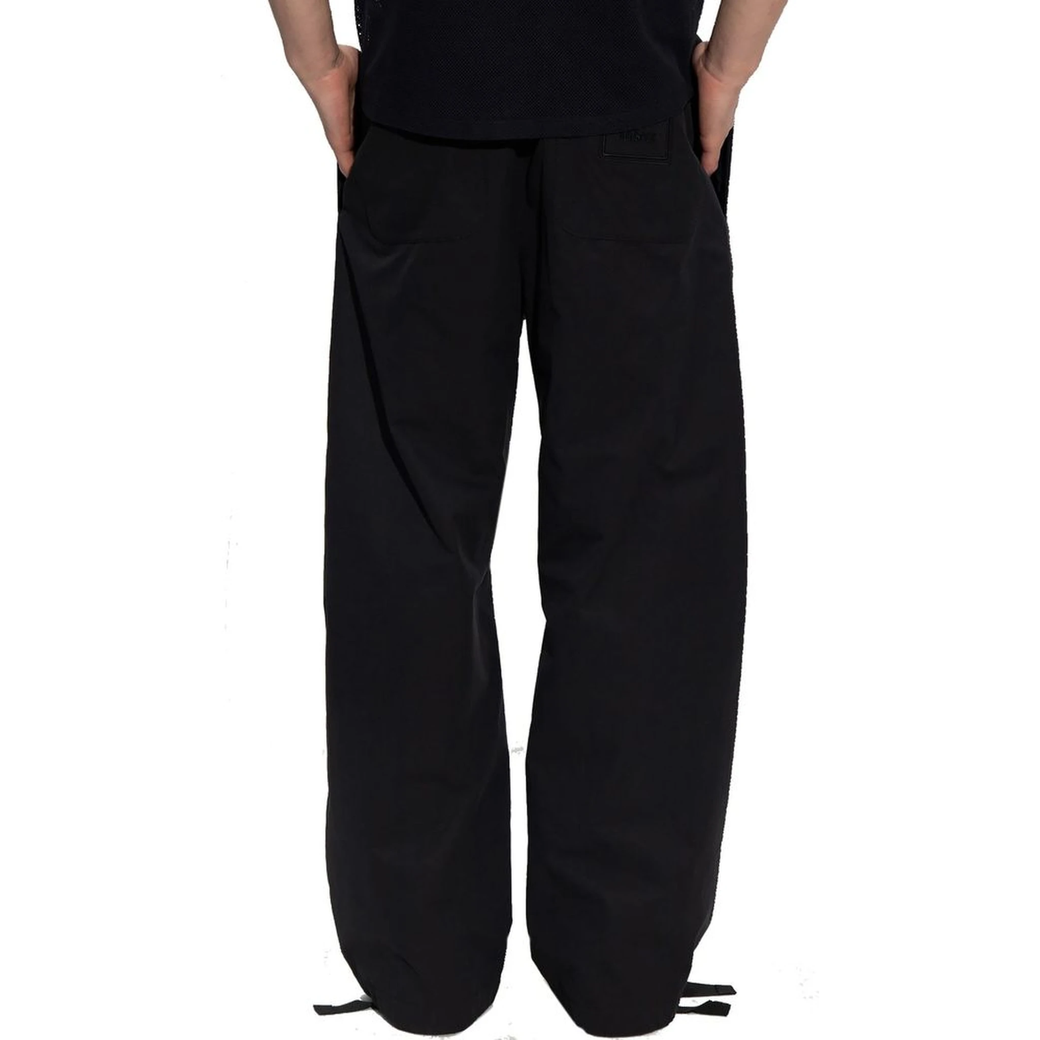 Black Cotton Casual Pants