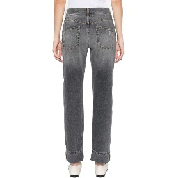 Gray Cotton Relaxed Fit Jeans