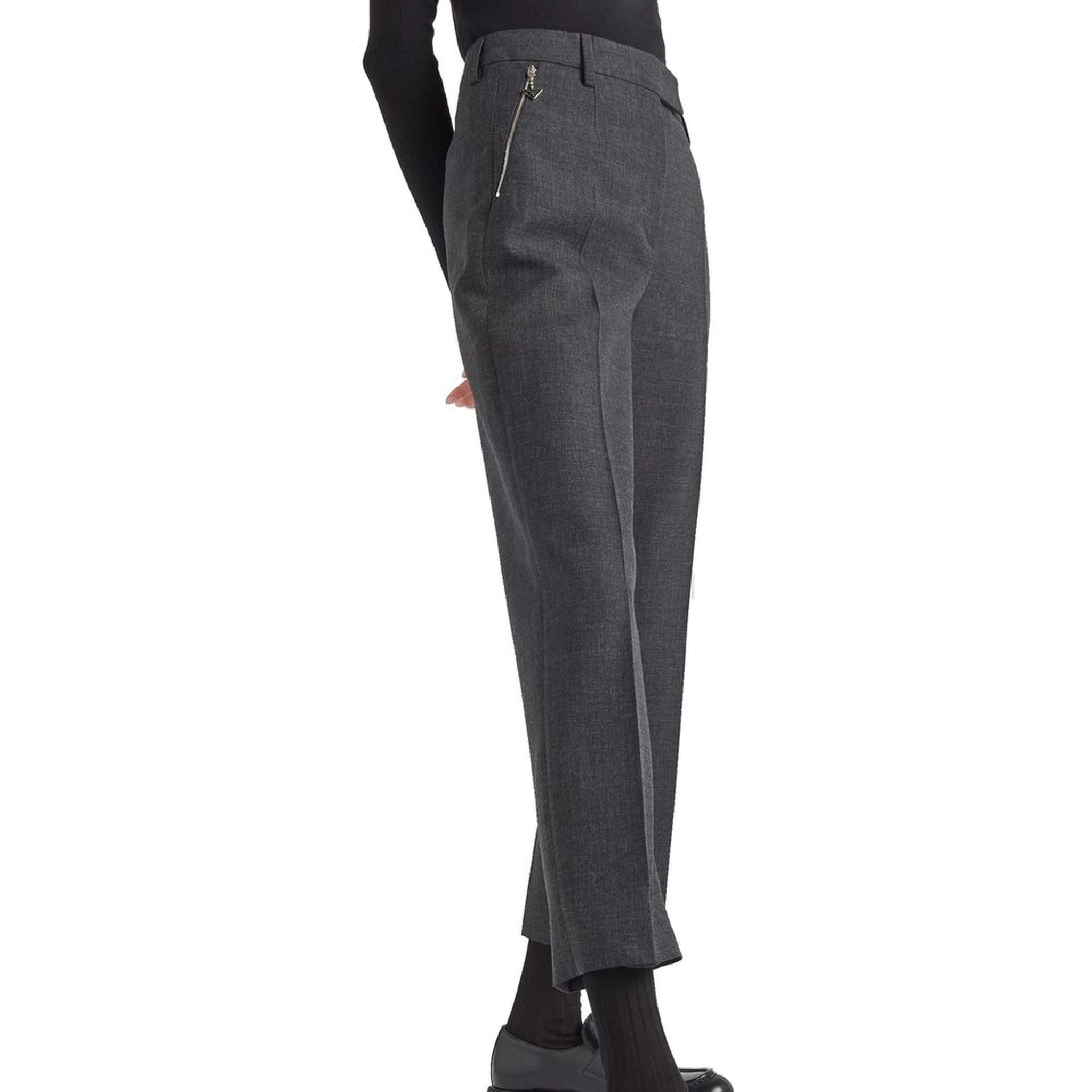 Gray Virgin Wool Pants