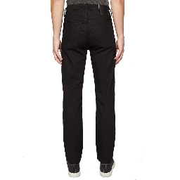 Black Cotton Straight-Leg Jeans