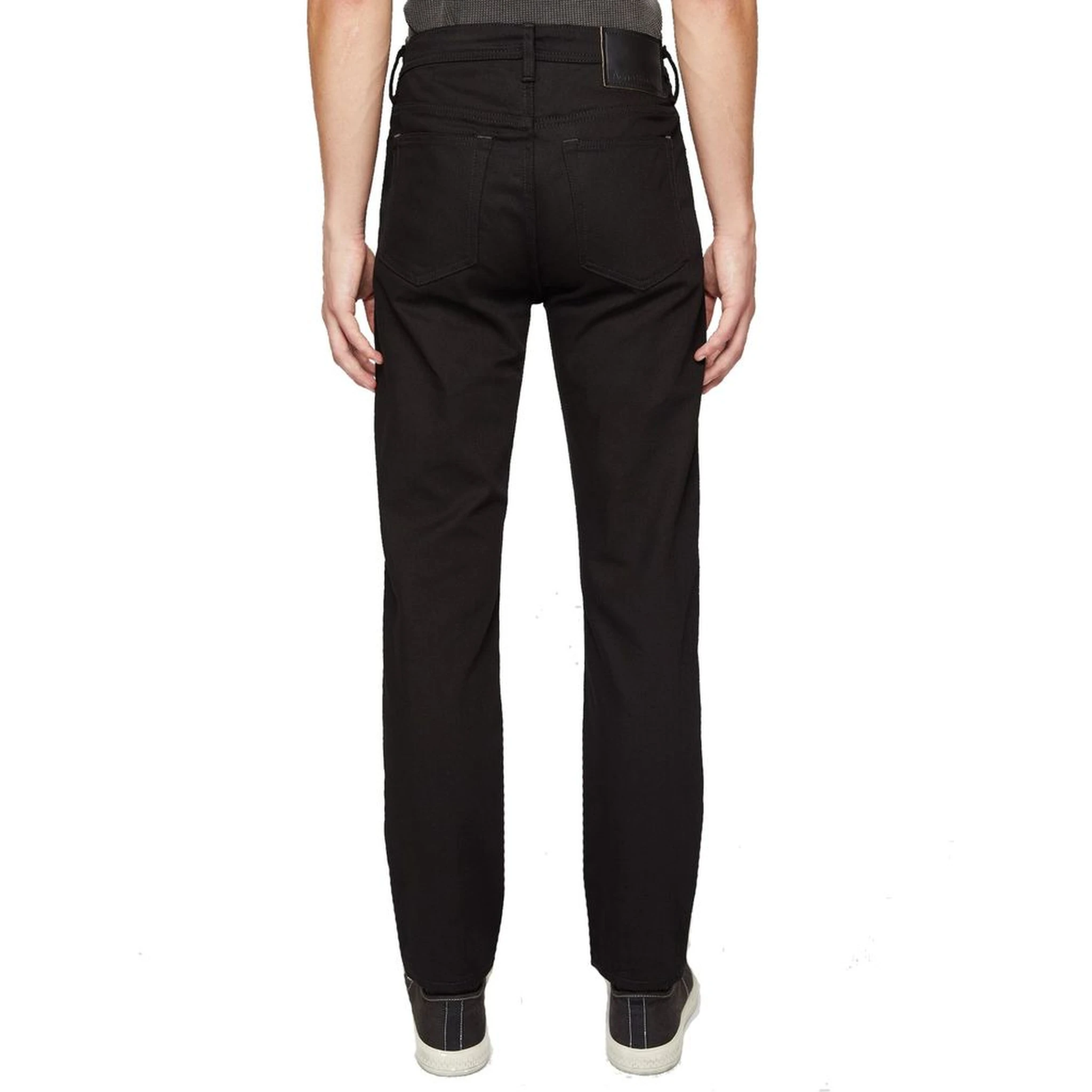Black Cotton Straight-Leg Jeans