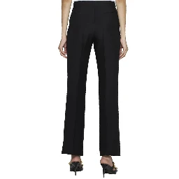 Black Silk Flared Pants
