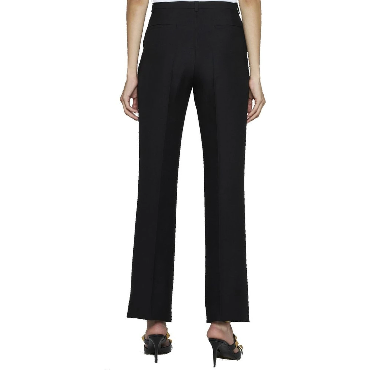 Black Silk Flared Pants