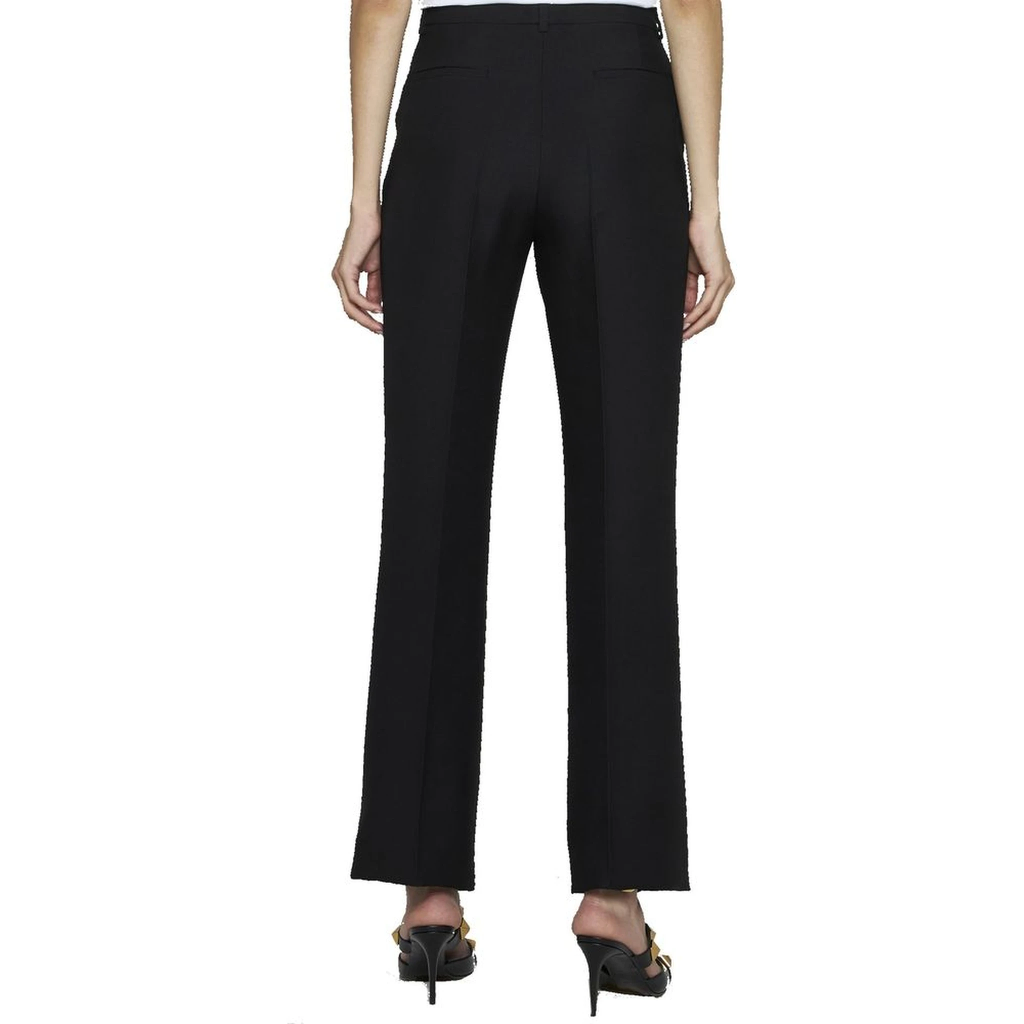Black Silk Flared Pants