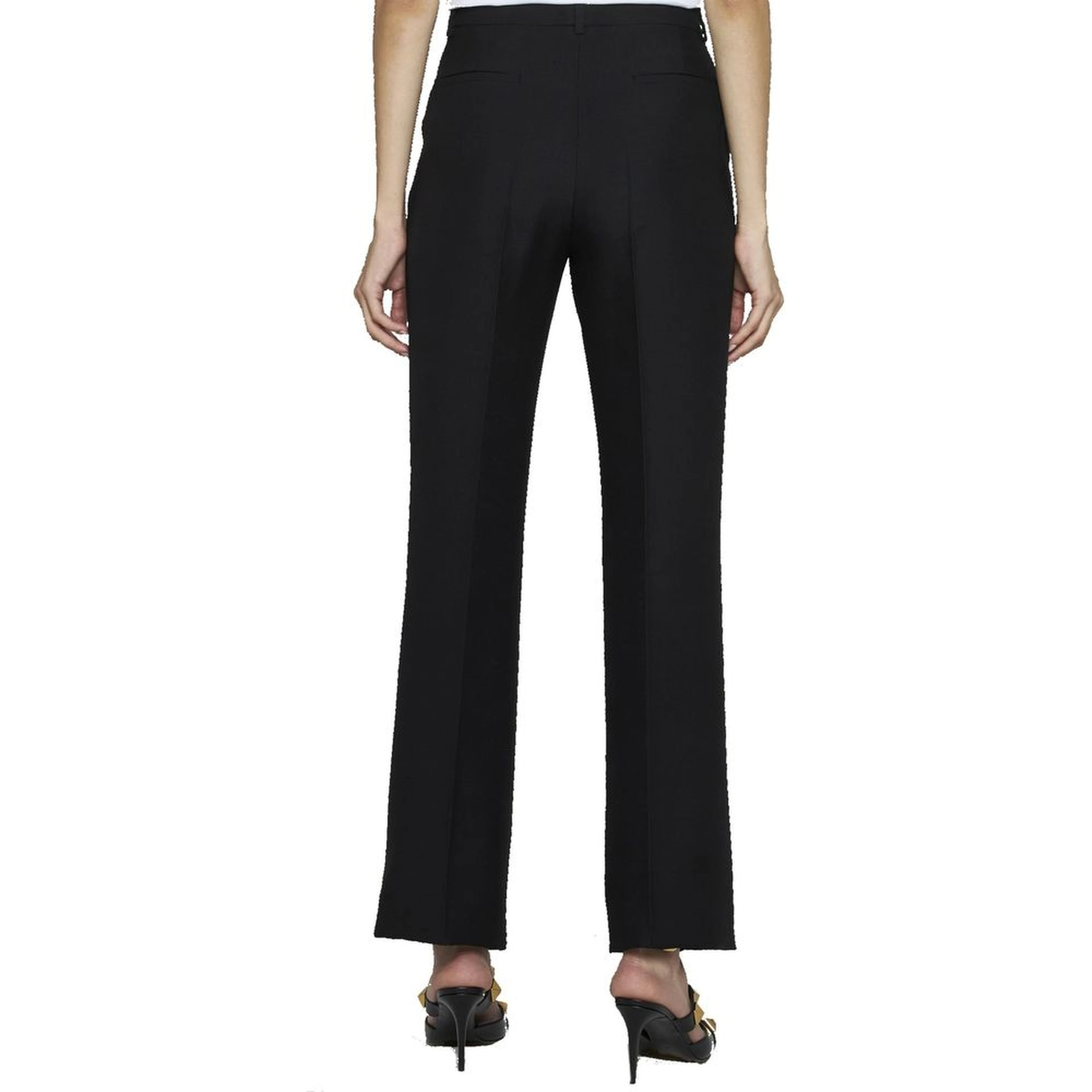 Black Silk Flared Pants