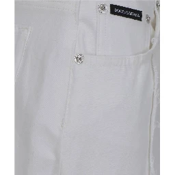 White Cotton Straight-Leg Jeans