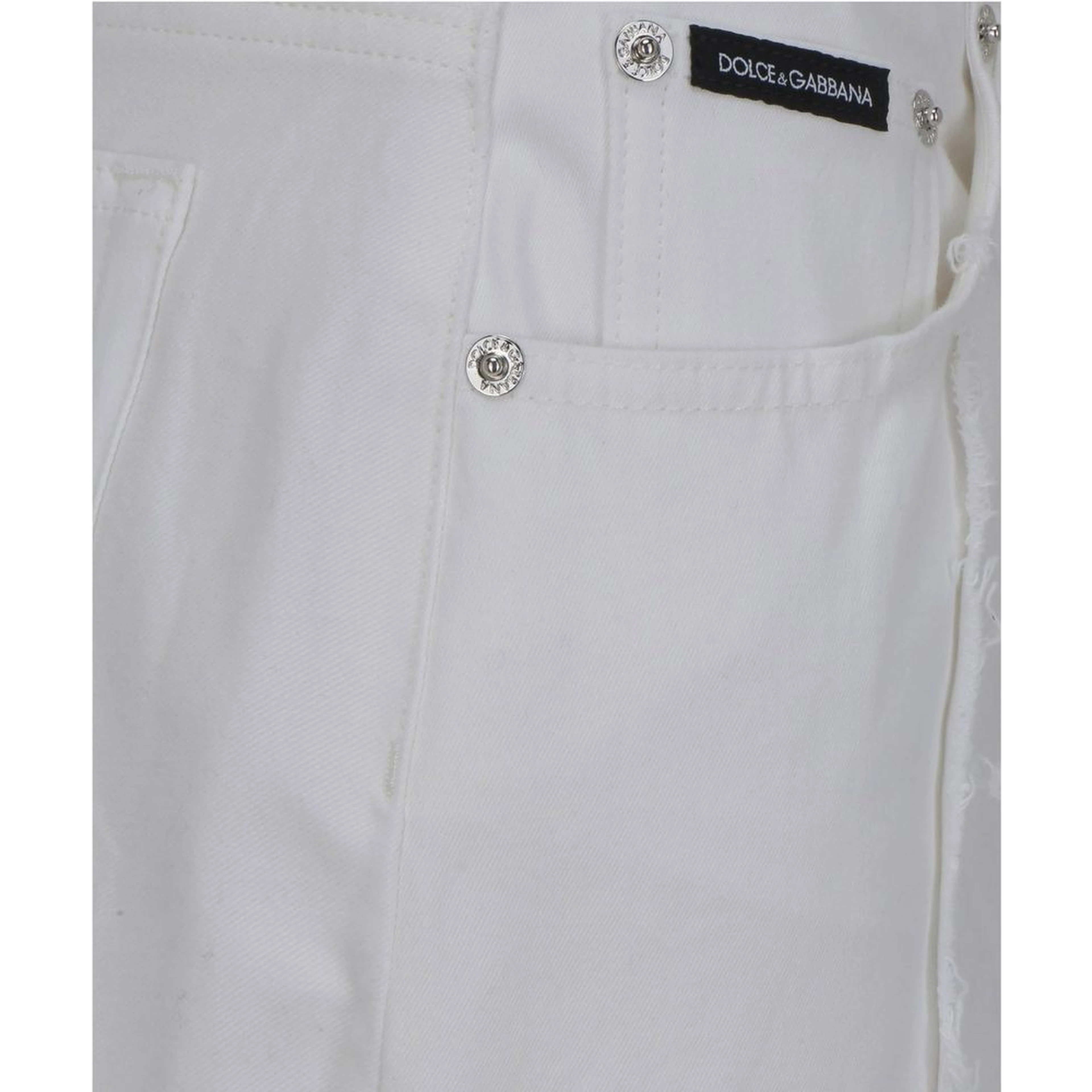 White Cotton Straight-Leg Jeans