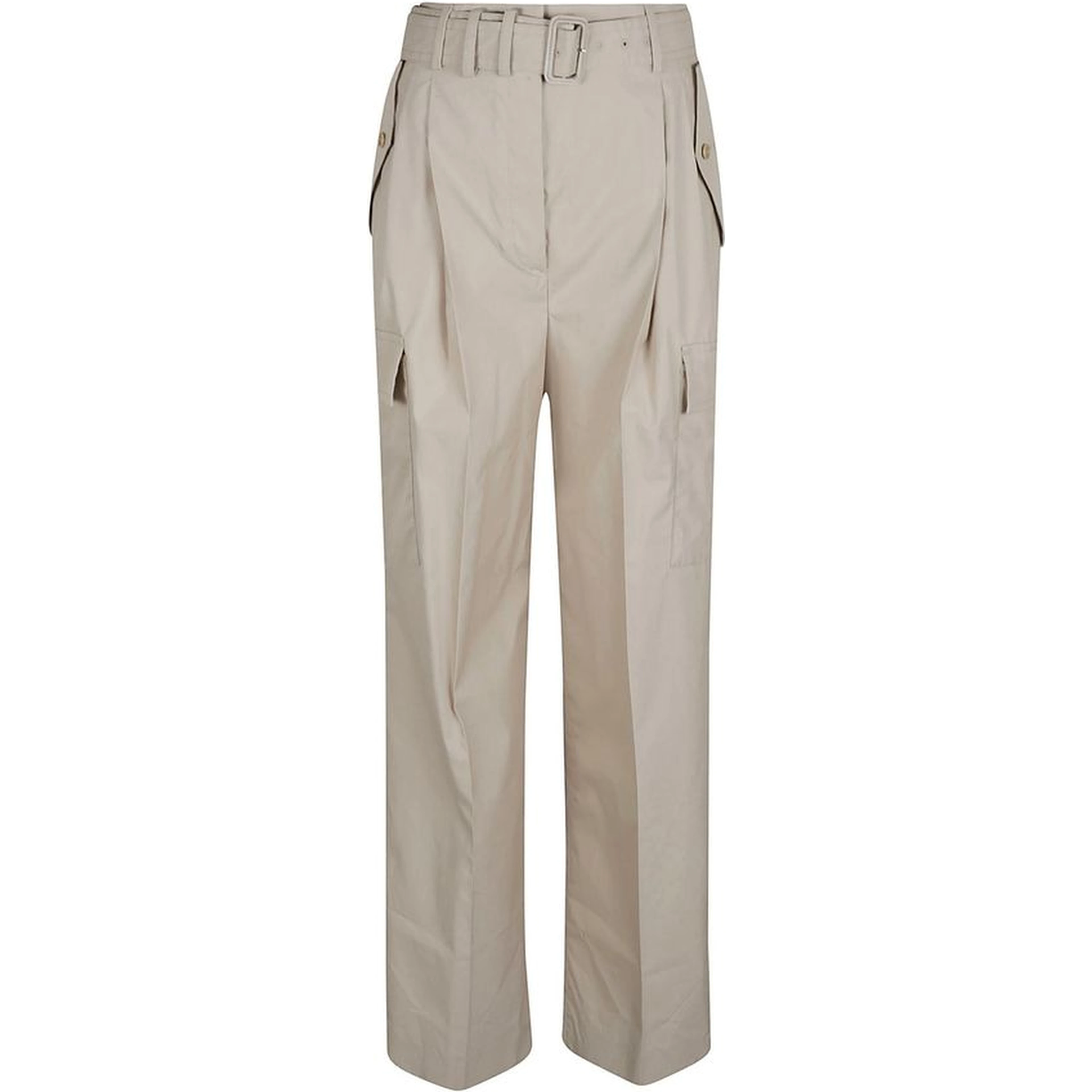 Beige Cotton Cargo Pants