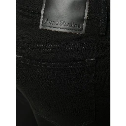 Black Cotton Straight-Leg Jeans