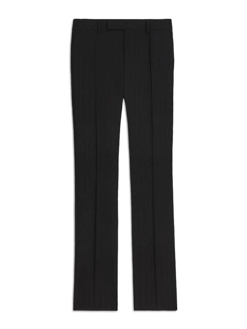 Black Wool Flared Pants