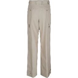 Beige Cotton Cargo Pants