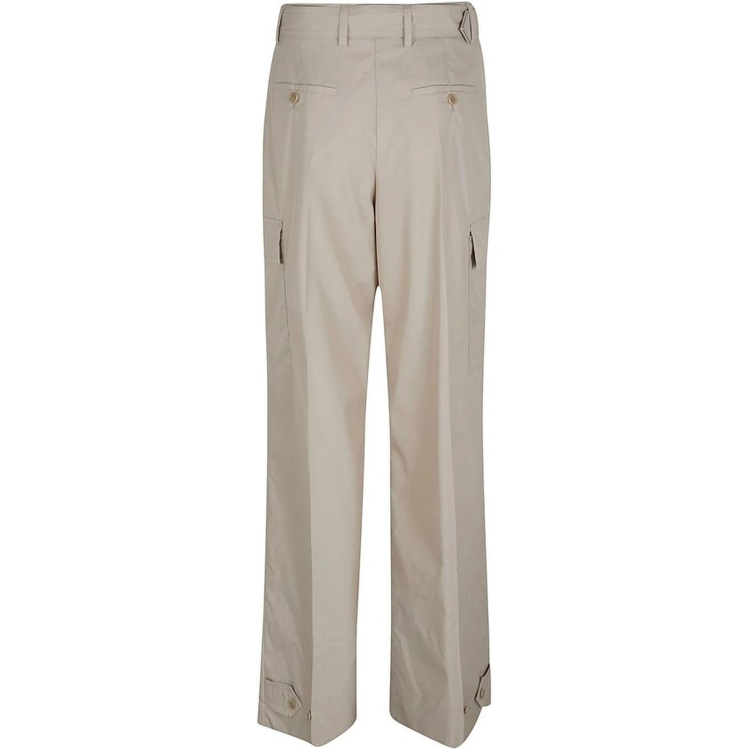 Beige Cotton Cargo Pants