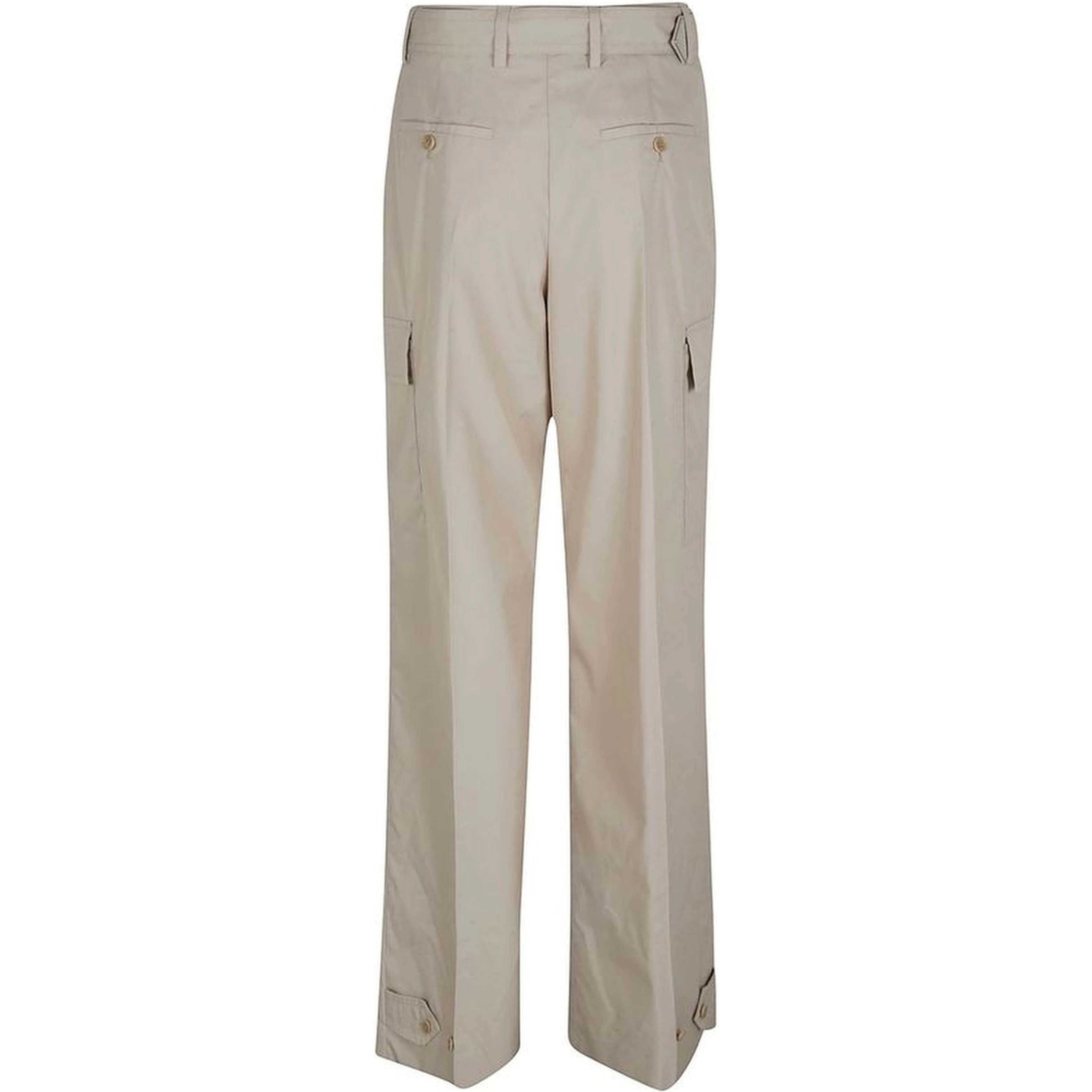 Beige Cotton Cargo Pants