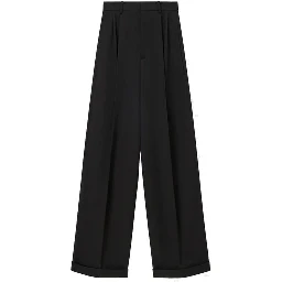 Black Cotton Casual Pants