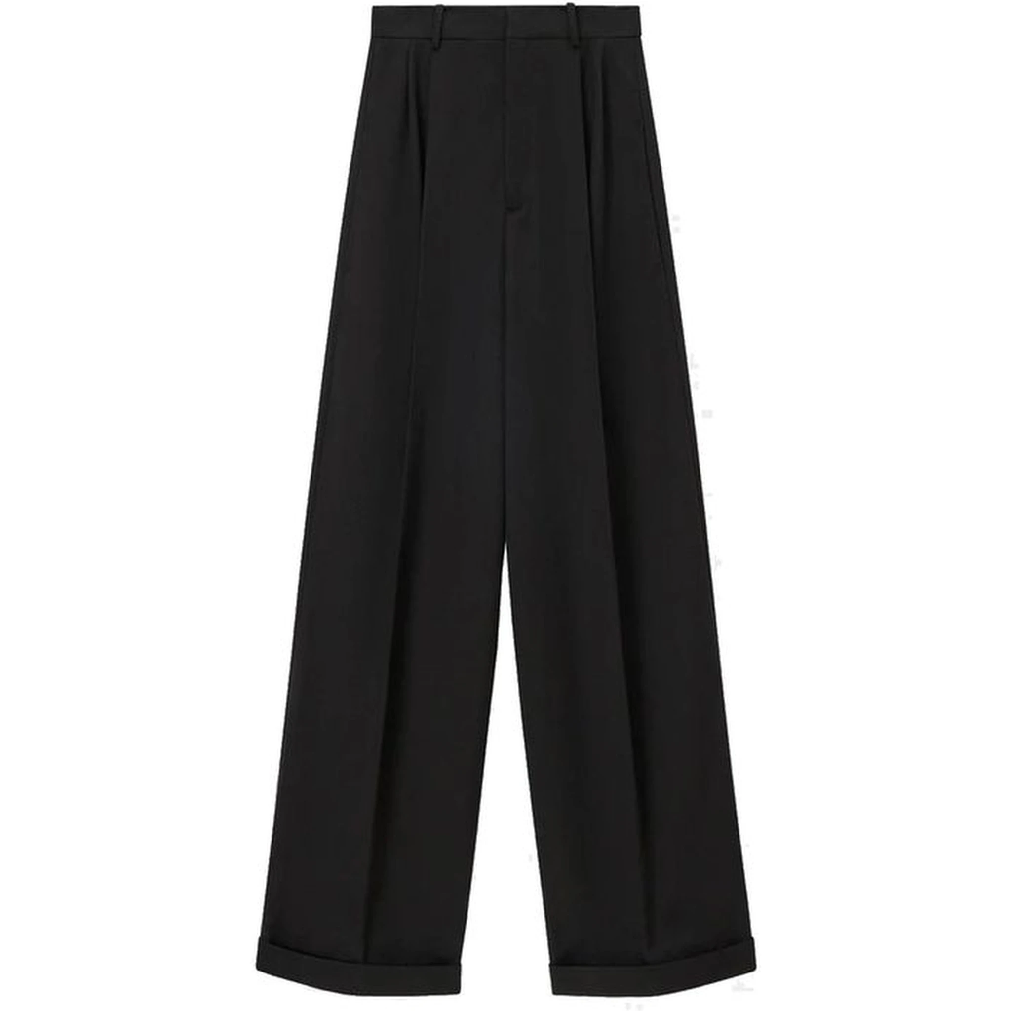 Black Cotton Casual Pants