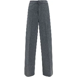 Gray Wool Casual Pants