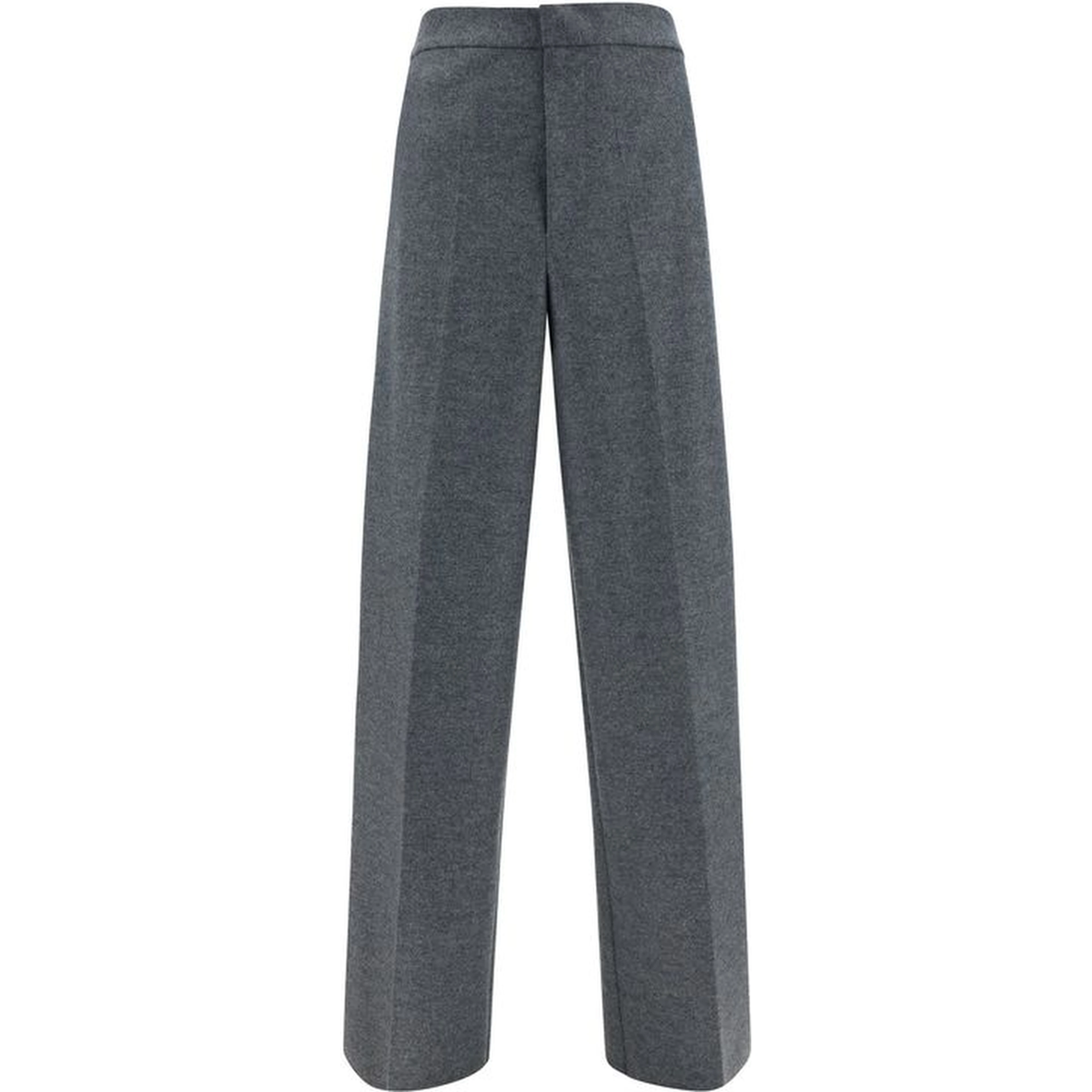 Gray Wool Casual Pants