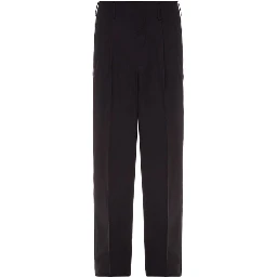 Black Cotton Casual Pants