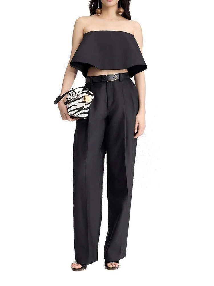 Black Silk Flared Pants alternative