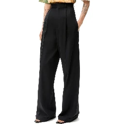 Black Cotton Casual Pants