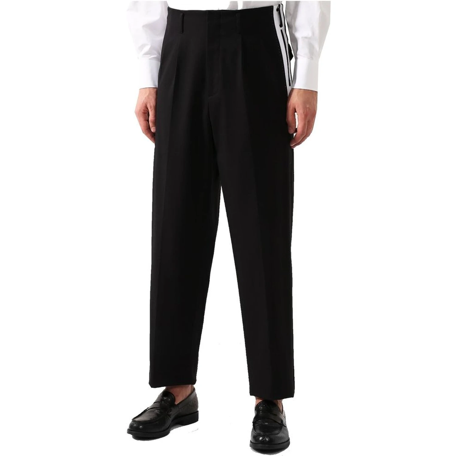 Black Cotton Casual Pants