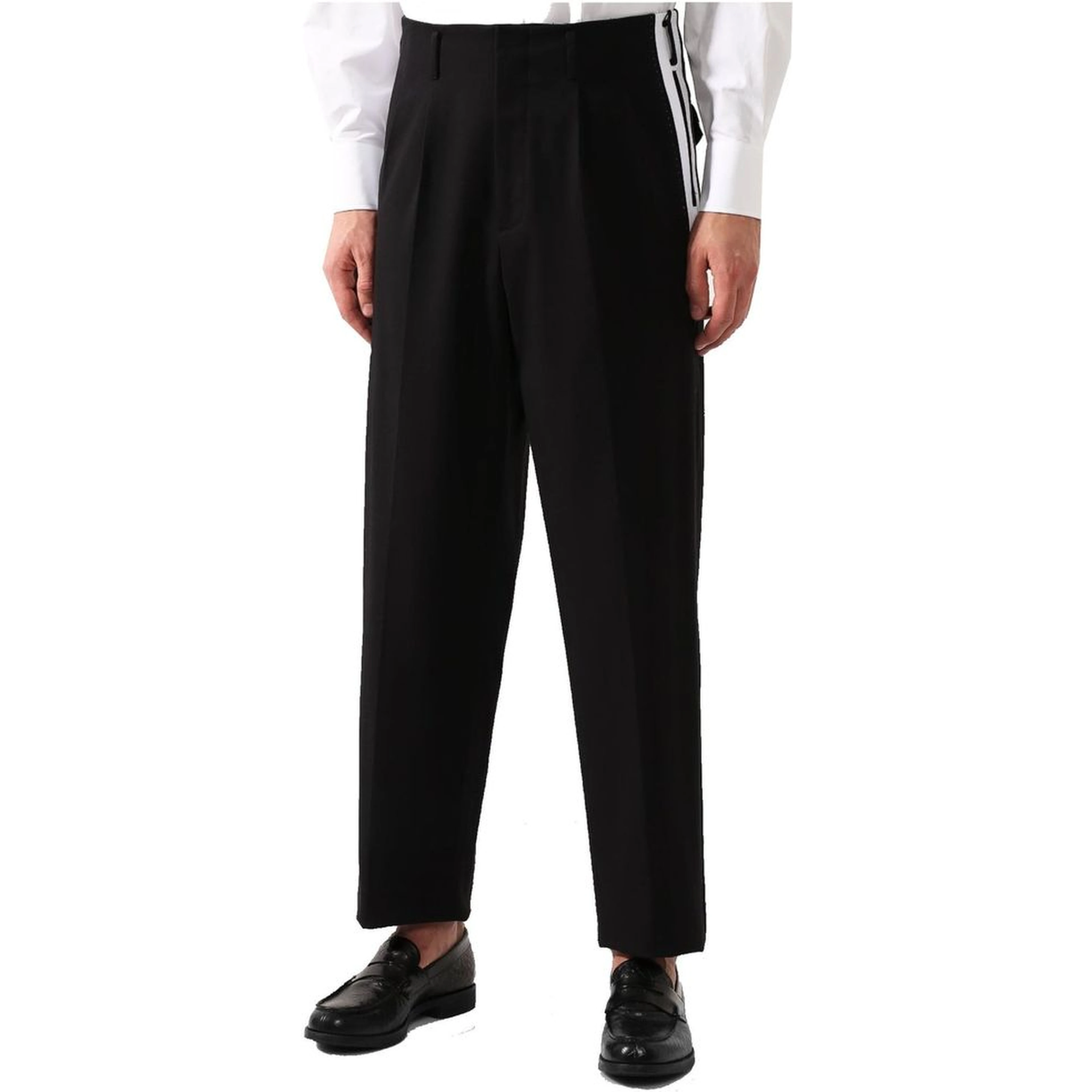 Black Cotton Casual Pants