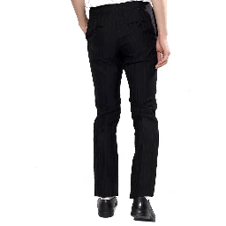 Black Wool Flared Pants