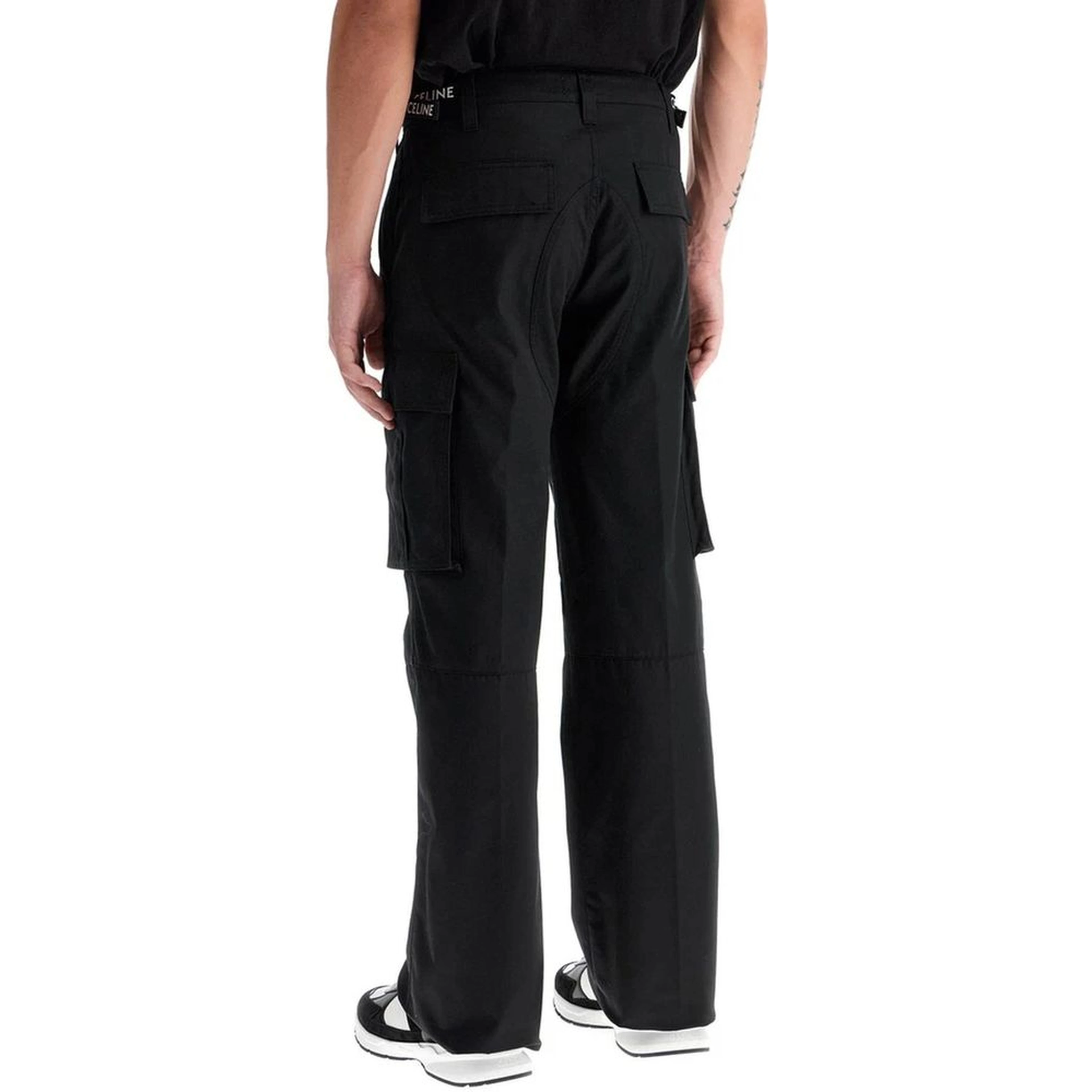 Black Cotton Cargo Pants